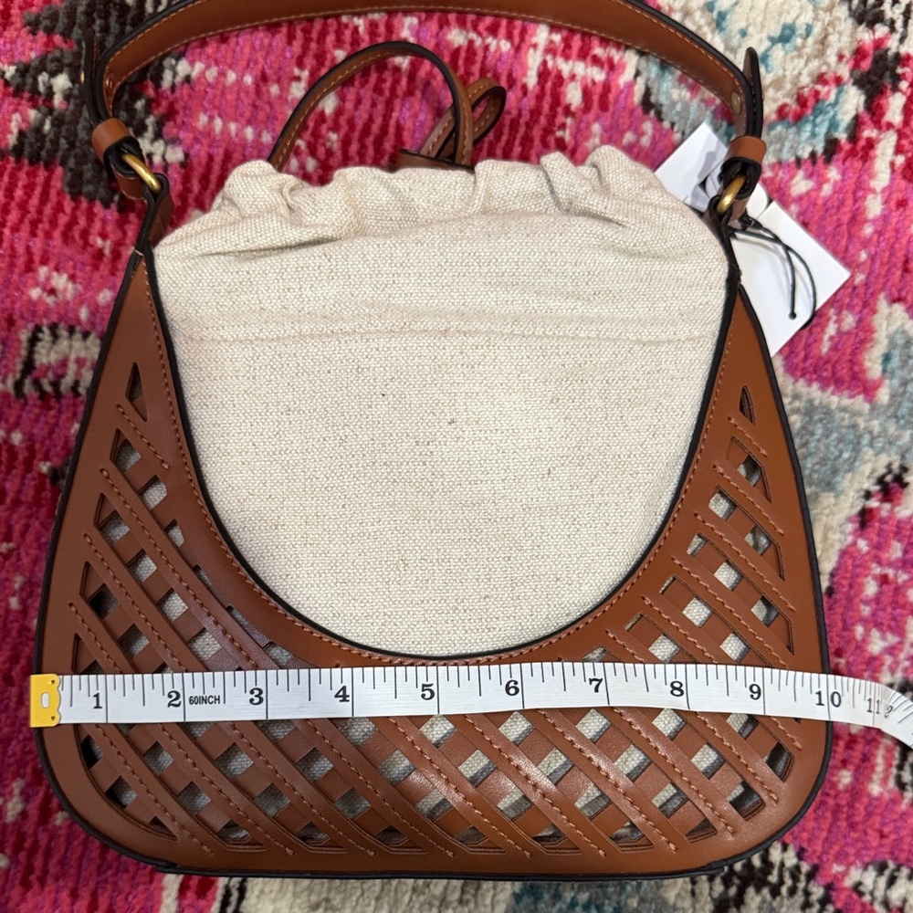 Zara Brown and Cream Shoulder Bucket Bag - Picture 10 of 12